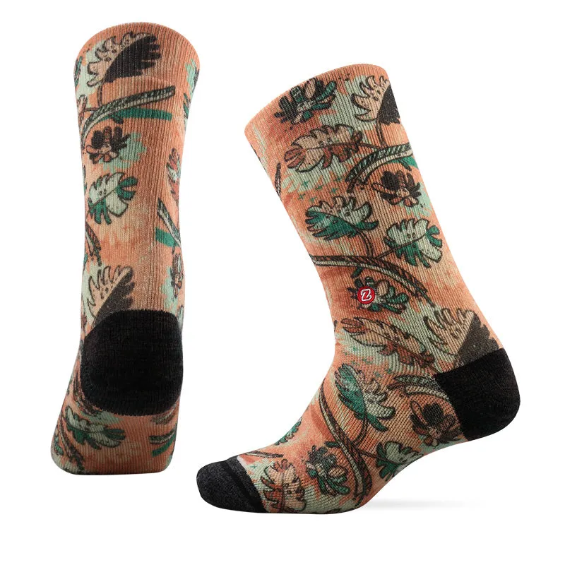 PATTERN TRAVEL HD Merino Wool Crew Socks Winter