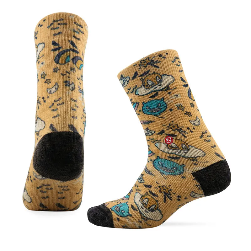 PATTERN TRAVEL HD Merino Wool Crew Socks Winter