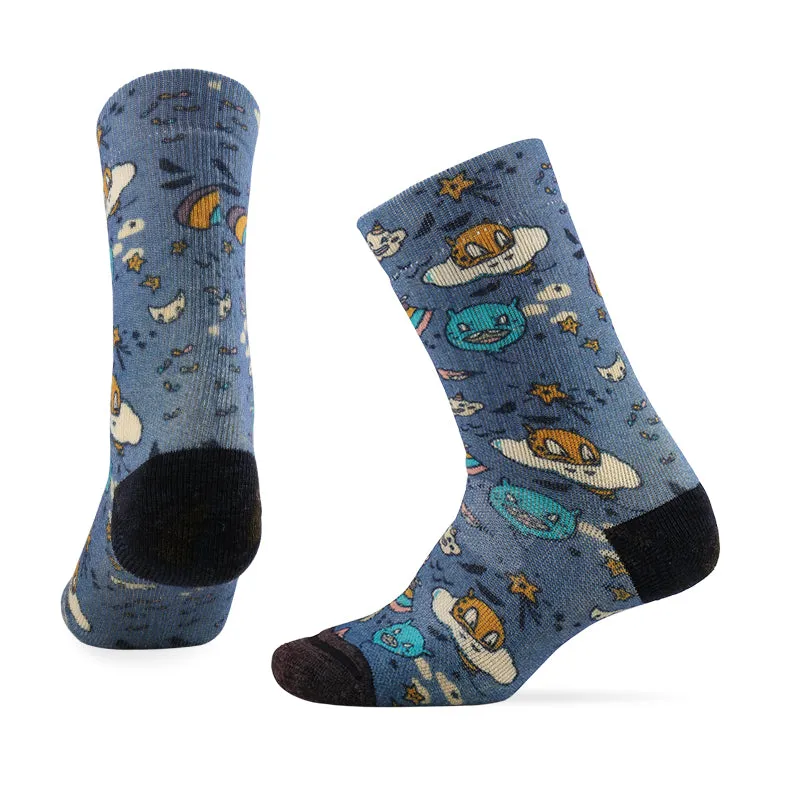 PATTERN TRAVEL HD Merino Wool Crew Socks Winter