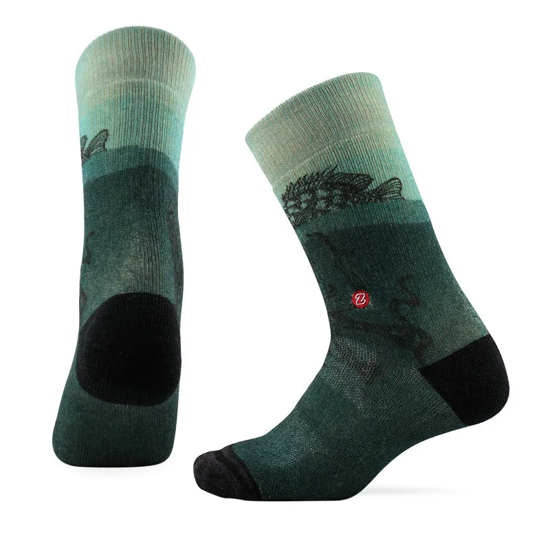 PATTERN TRAVEL HD Merino Wool Crew Socks Winter