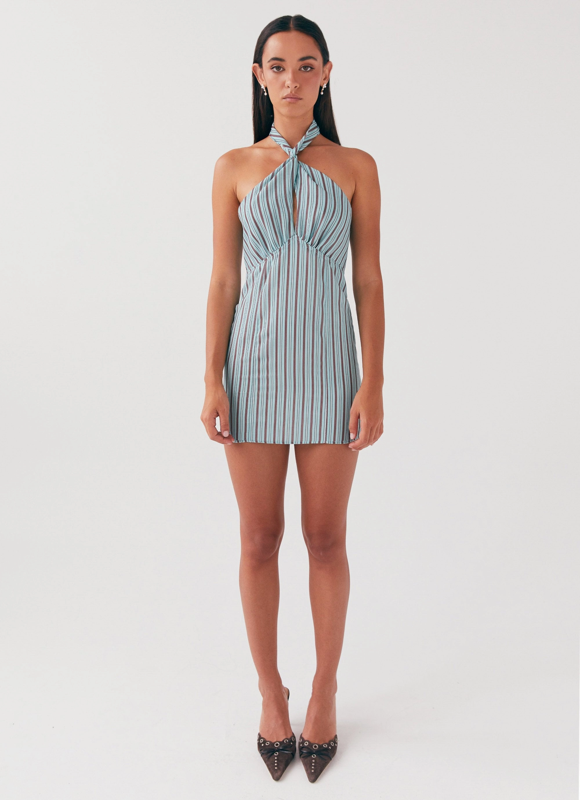 Sabine Linen Mini Dress - Coastal Stripe Contemporary Design Minimal Comfort