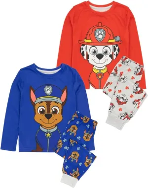 Paw Patrol Pajamas Kids 2 Pack Boys Girls Chase Marshall Pjs Sets
