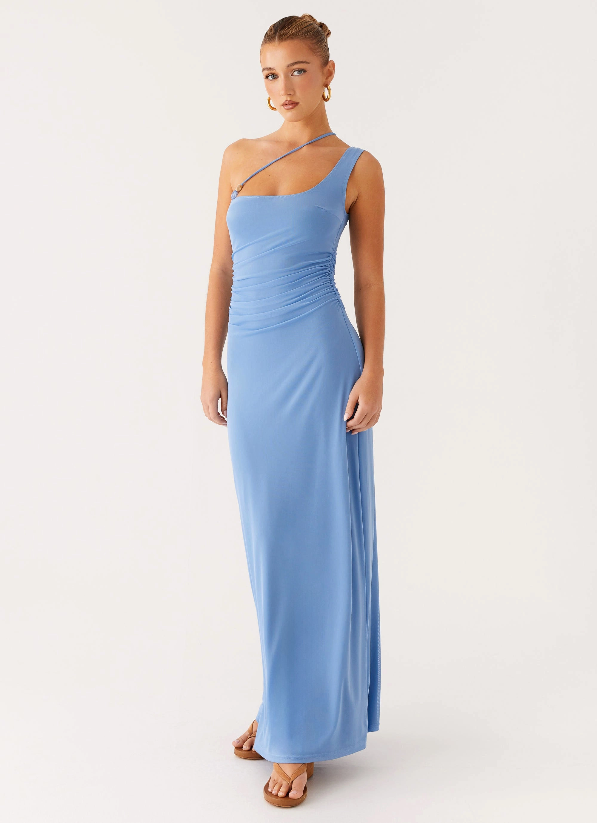 Larisa Maxi Dress - Cornflower Blue Coffee Break Back Glow