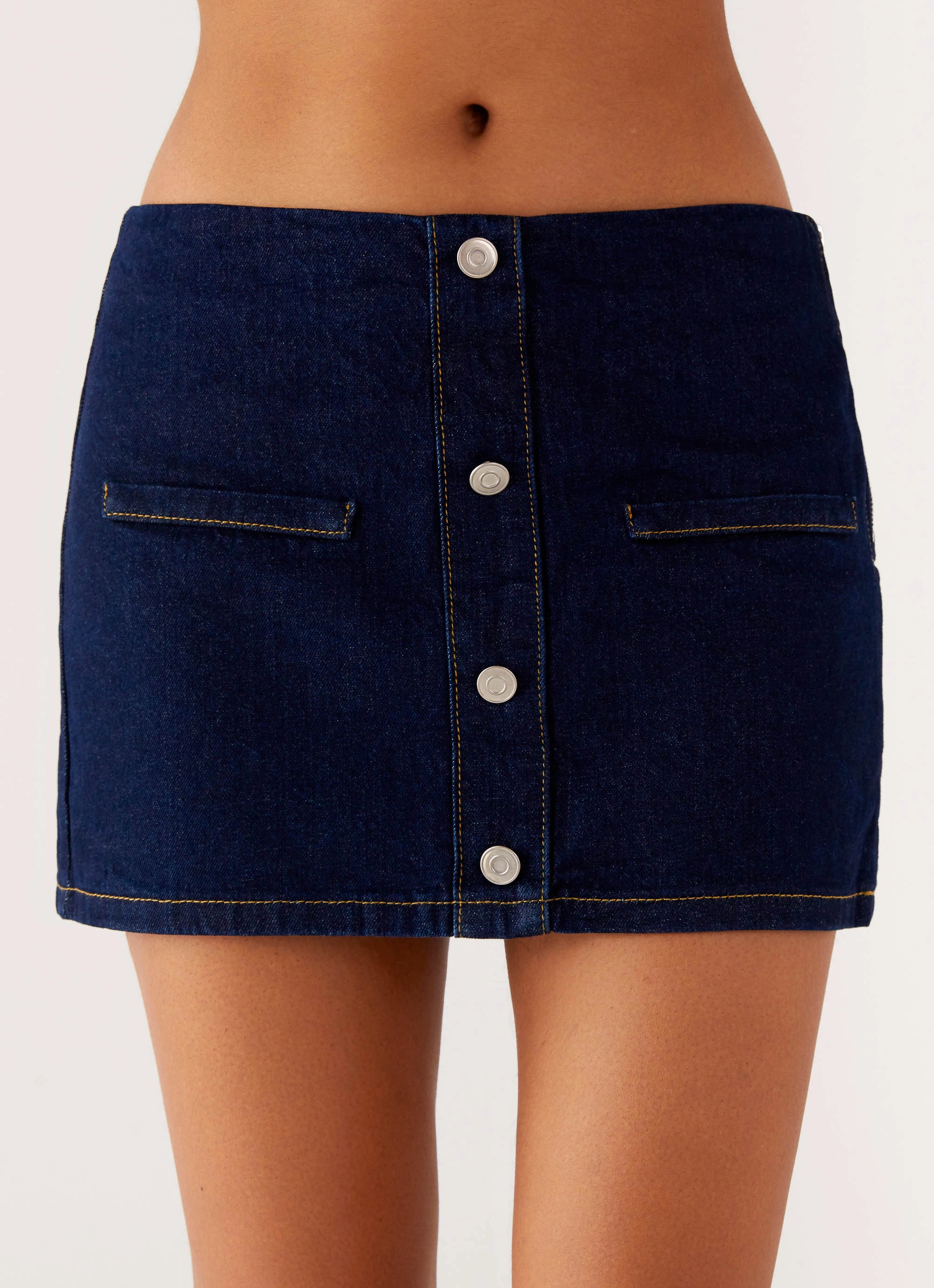 Morrison Denim Mini Skirt - Indigo Durable Seam Construction All-day Comfort