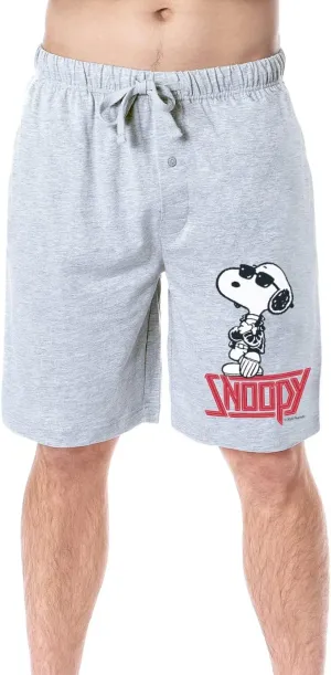 Peanuts Mens' Snoopy Rocker Cool Punk Character Sleep Pajama Shorts