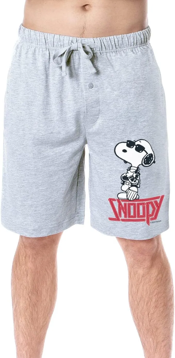 Peanuts Mens' Snoopy Rocker Cool Punk Character Sleep Pajama Shorts