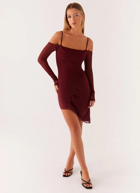 Semi Casual Sascha Mini Dress - Maroon