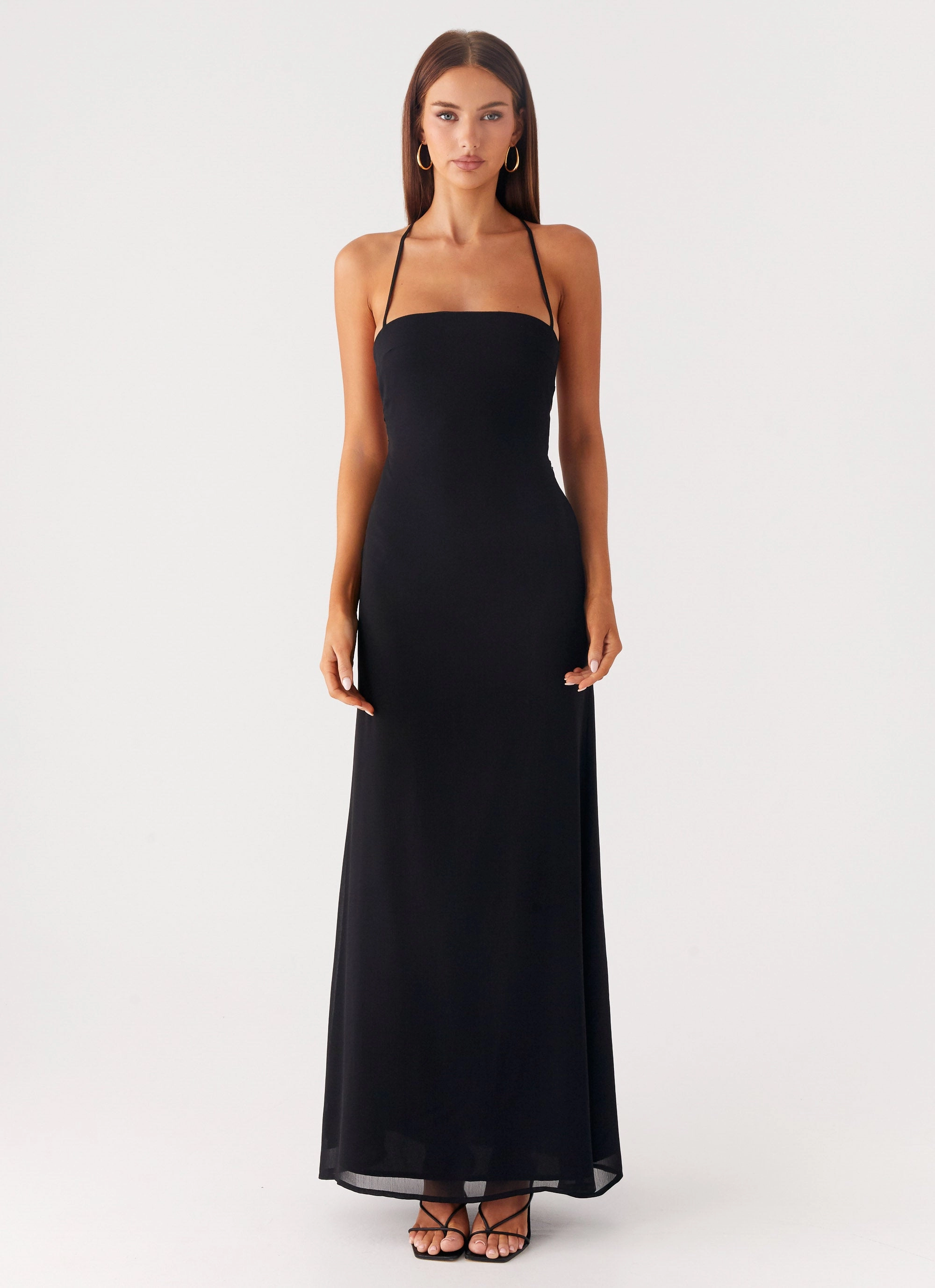 Chilly Comfort Peggy Maxi Dress - Black