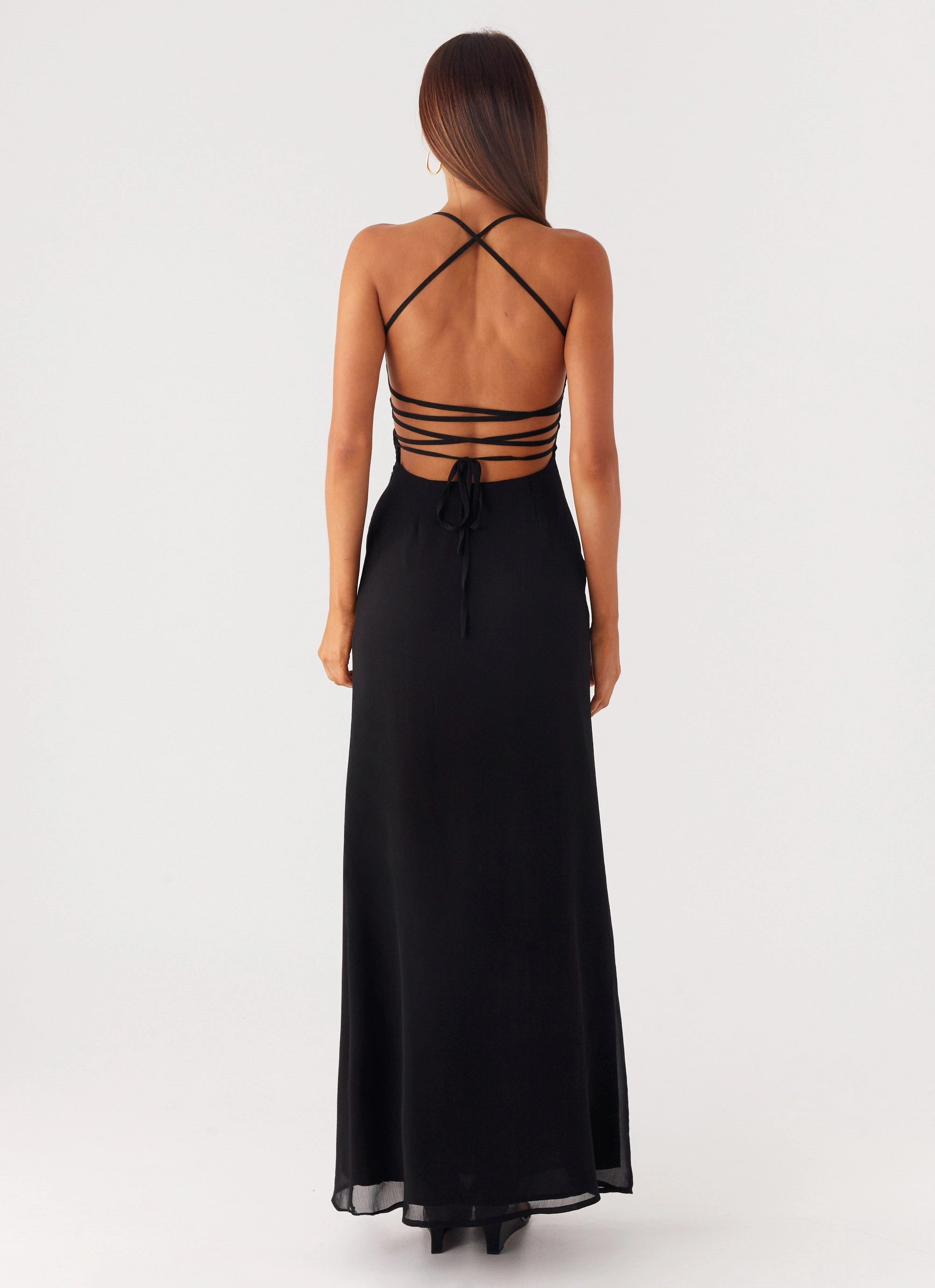 Peggy Maxi Dress - Black Minimalist-Style Feminine fit-and-flare silhouette