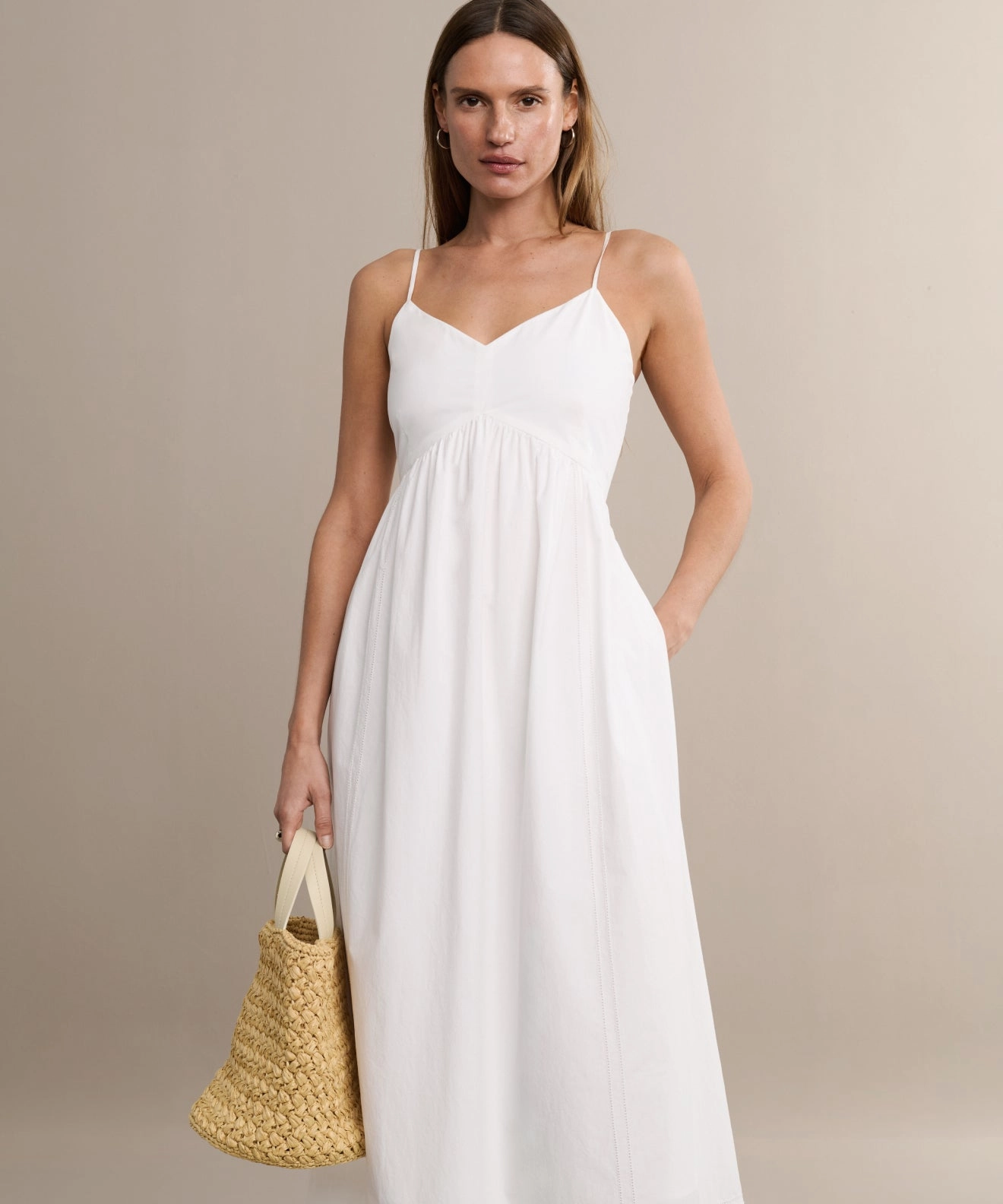 Geometric-pattern Peninsula Dress