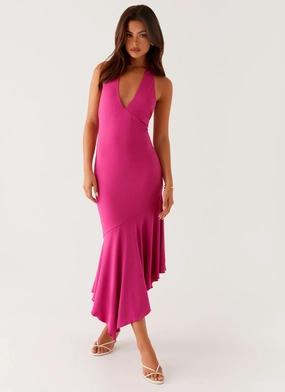 Perdita Midi Dress - Fuchsia Hot Now Heritage-Brand