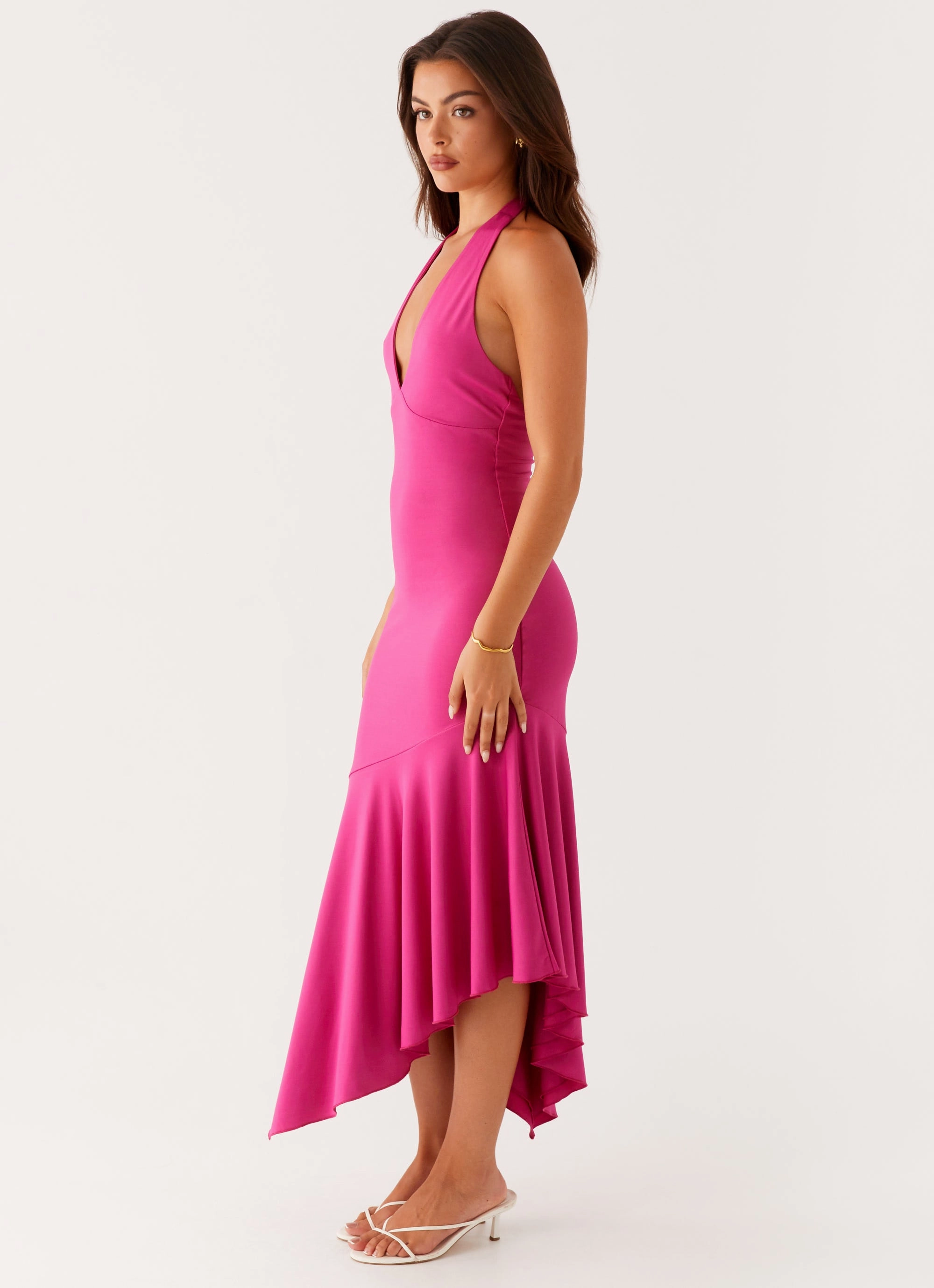 Perdita Midi Dress - Fuchsia Vintage Vibe custom-fit