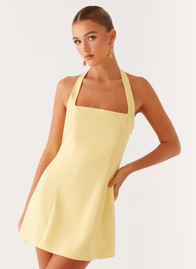 Remi Halter Mini Dress - Yellow Dressy Glow