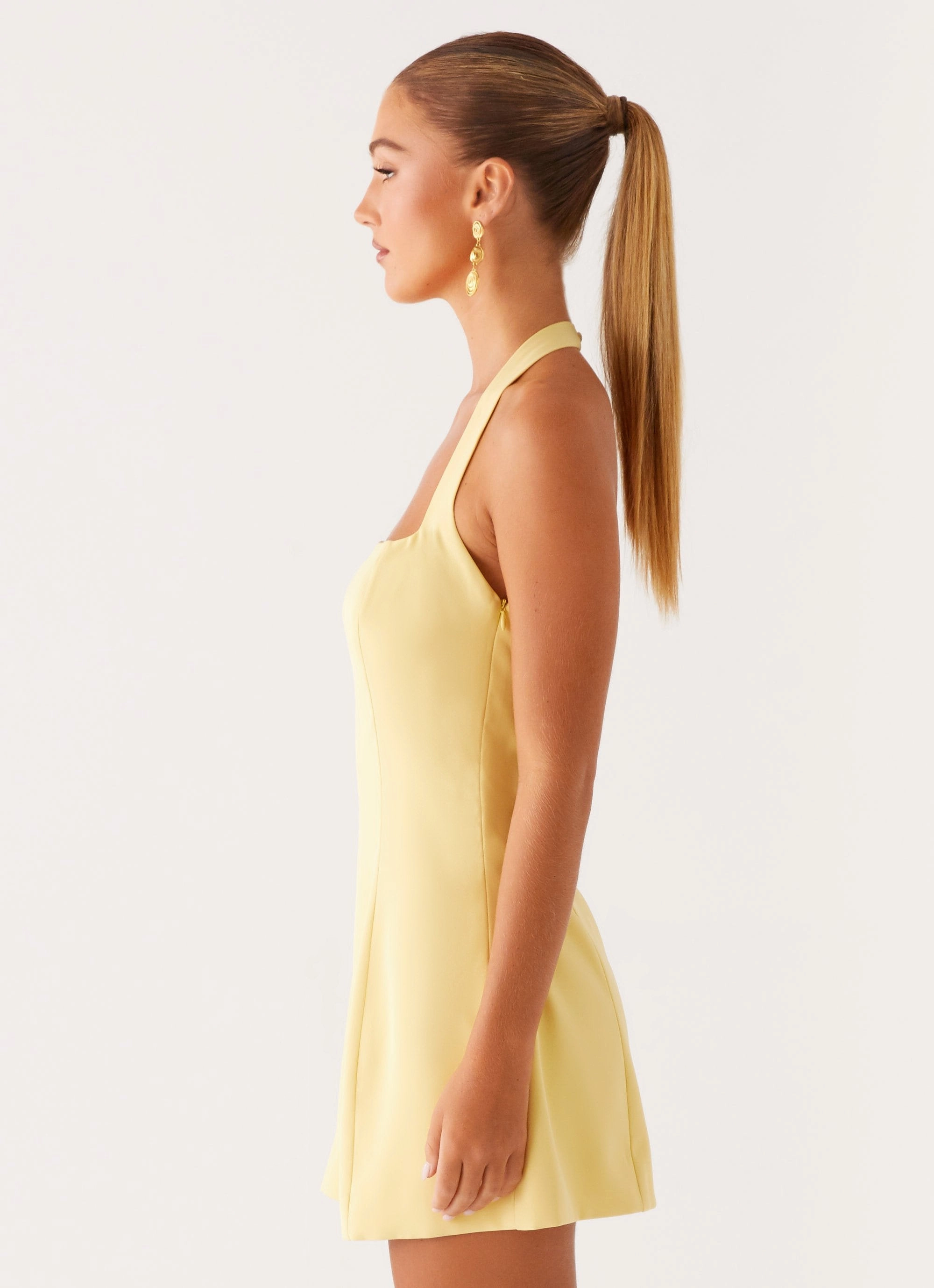 Remi Halter Mini Dress - Yellow Natural Feel