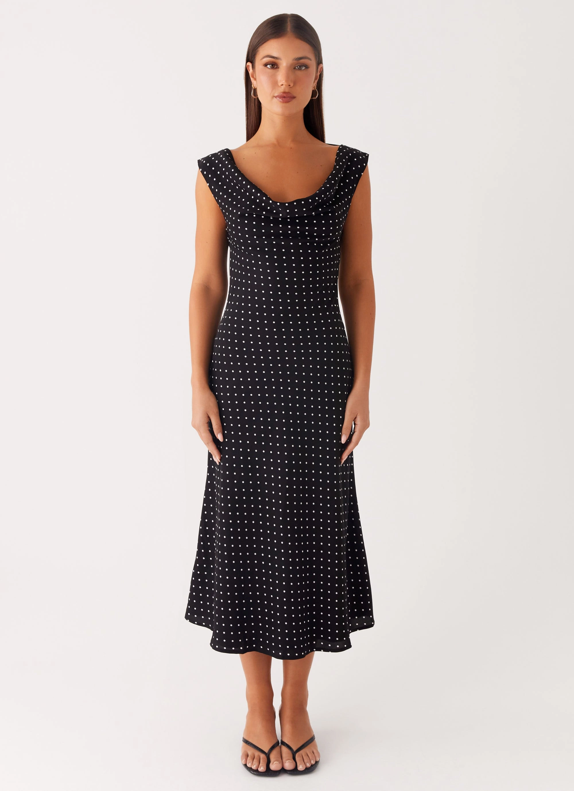 Smart Pairing Role Model Maxi Dress - Black Polka Dot