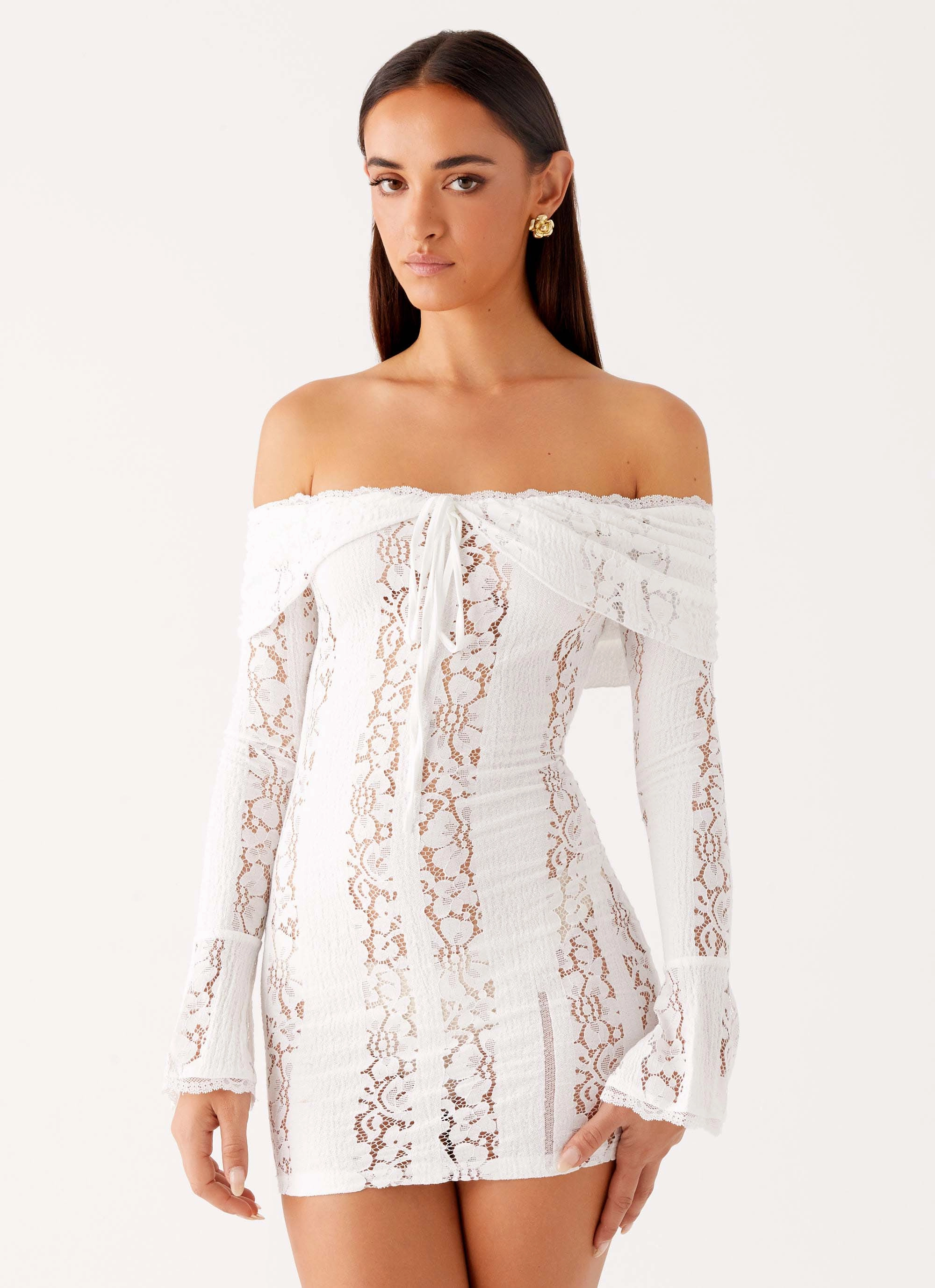 Syvanna Lace Mini Dress - White Smart and Stylish
