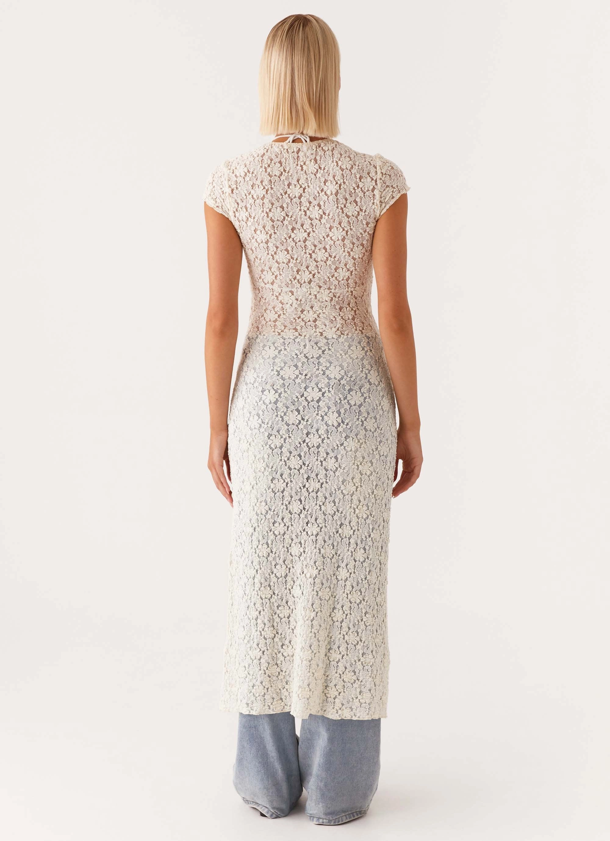 Gisele Lace Midi Dress - Ivory Urban Touch