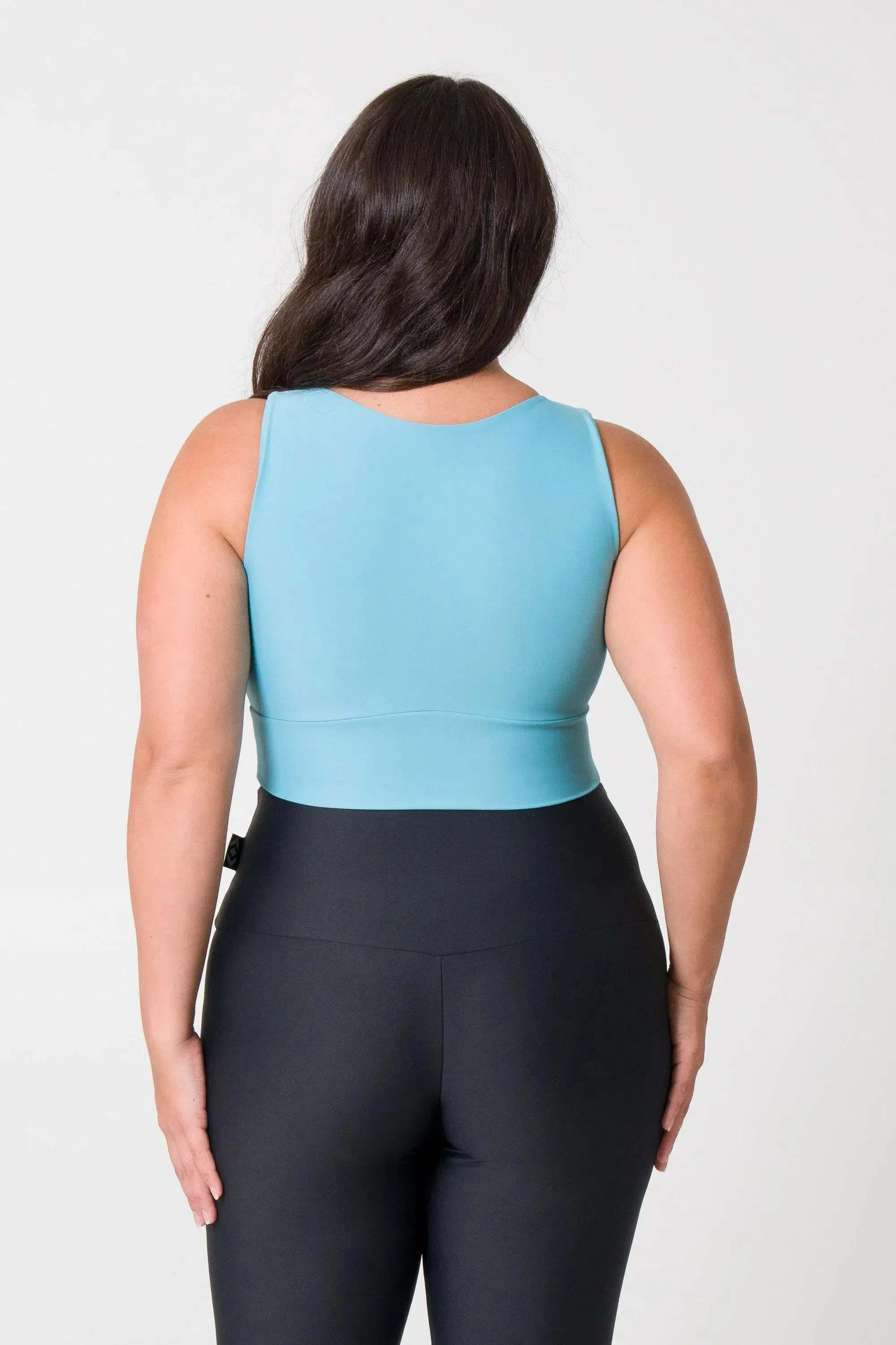 Performance Reversible Comfort Crop Top - Dusty Pale Blue