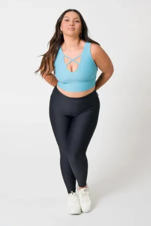 Performance Reversible Comfort Crop Top - Dusty Pale Blue