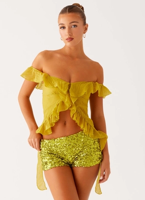 Dylan Off Shoulder Top - Lime ConvertibleCollarSystem