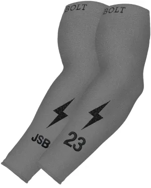 Personalized BRUCE BOLT Graduated Compression Premium Arm Sleeve - GREY