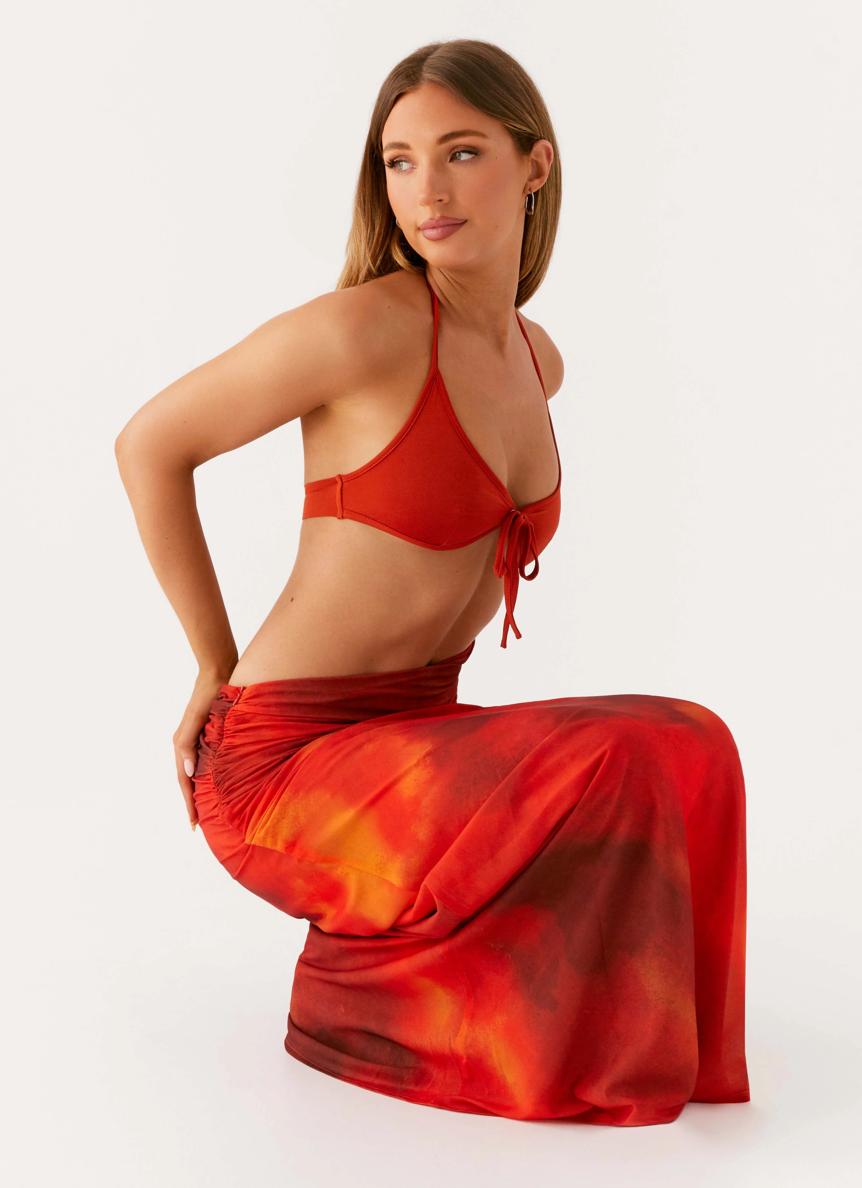 Elixis Maxi Dress - Scarlet Blur Subtle Touch