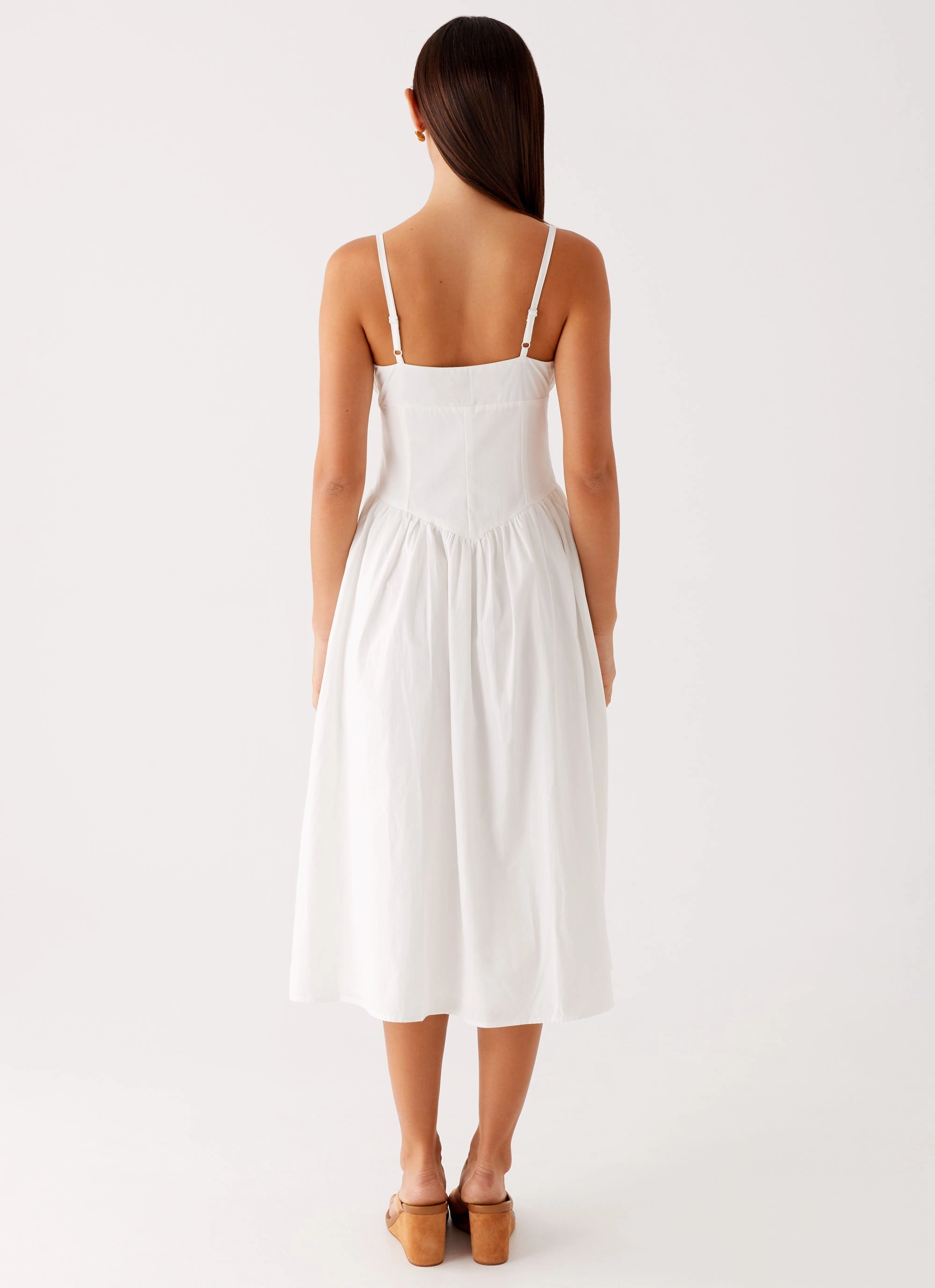 Night Vibes Phillipa Midi Dress - White