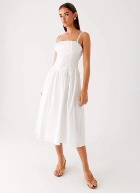 Phillipa Midi Dress - White Simple Comfort