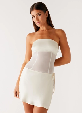 Philomena Mini Dress - Off White Comfy Shape