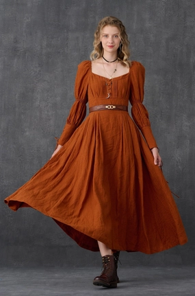 PHOENIX 24 | REGENCY LACE-UP LINEN DRESS Hip Friendly Pockets