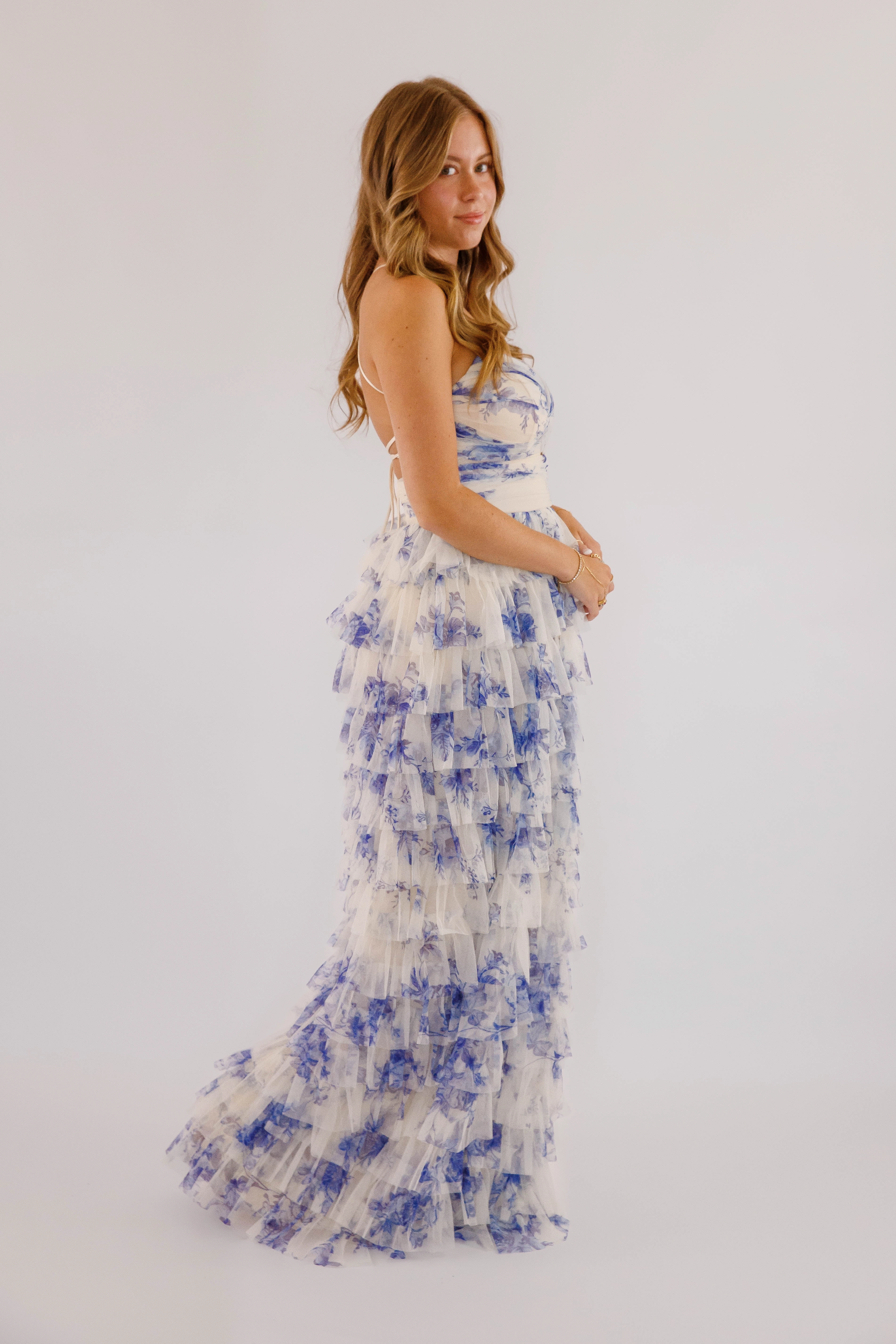Piecing It Together Tulle Maxi Dress Bright Accent Urban Style