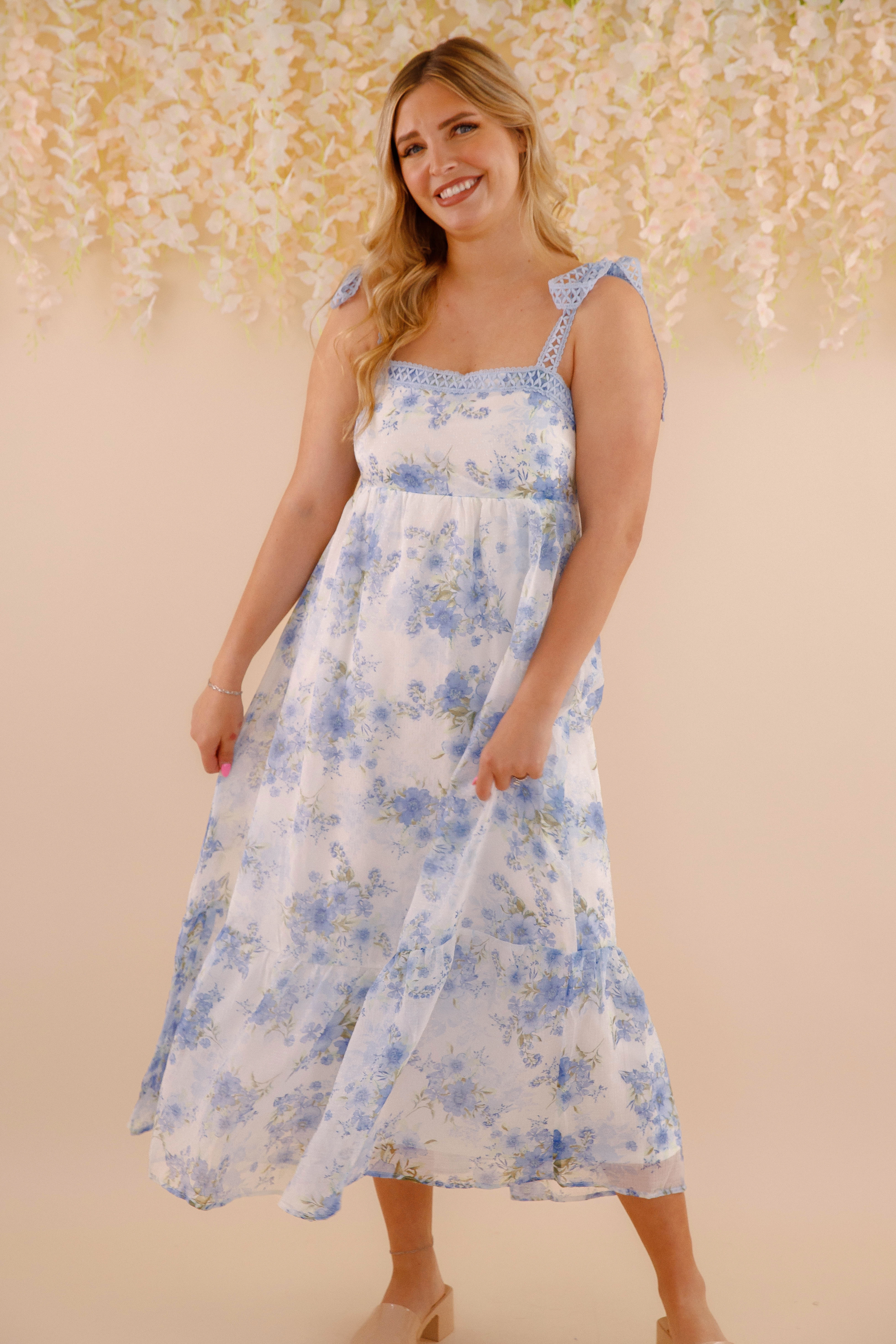 Soft Appeal StretchableKnit Pinch Me Midi Dress-Blue