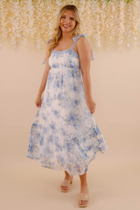 Pinch Me Midi Dress-Blue Noble Aura Minimal Cut