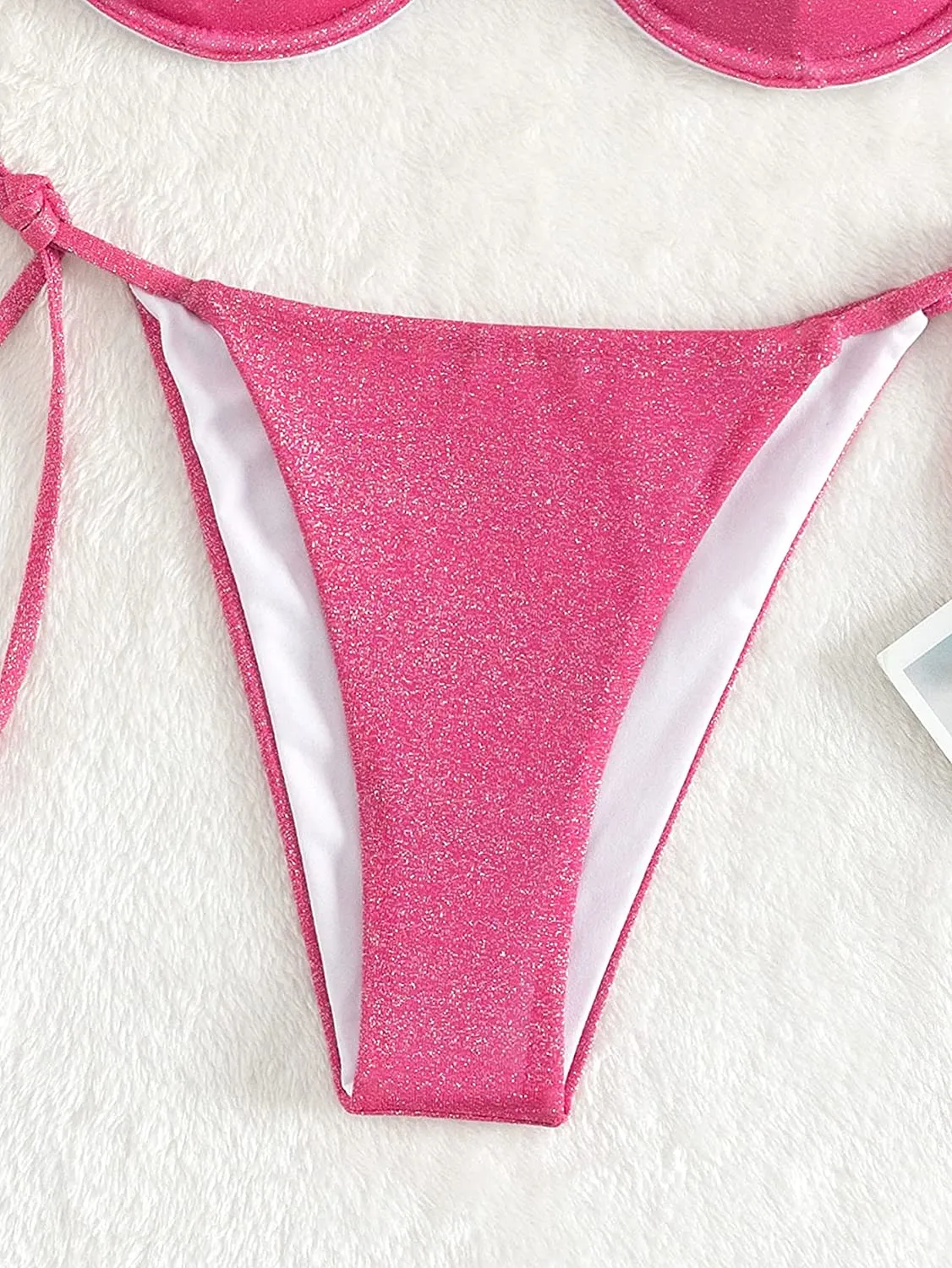 Pink 2 Pieces Spaghetti Strap Bikini