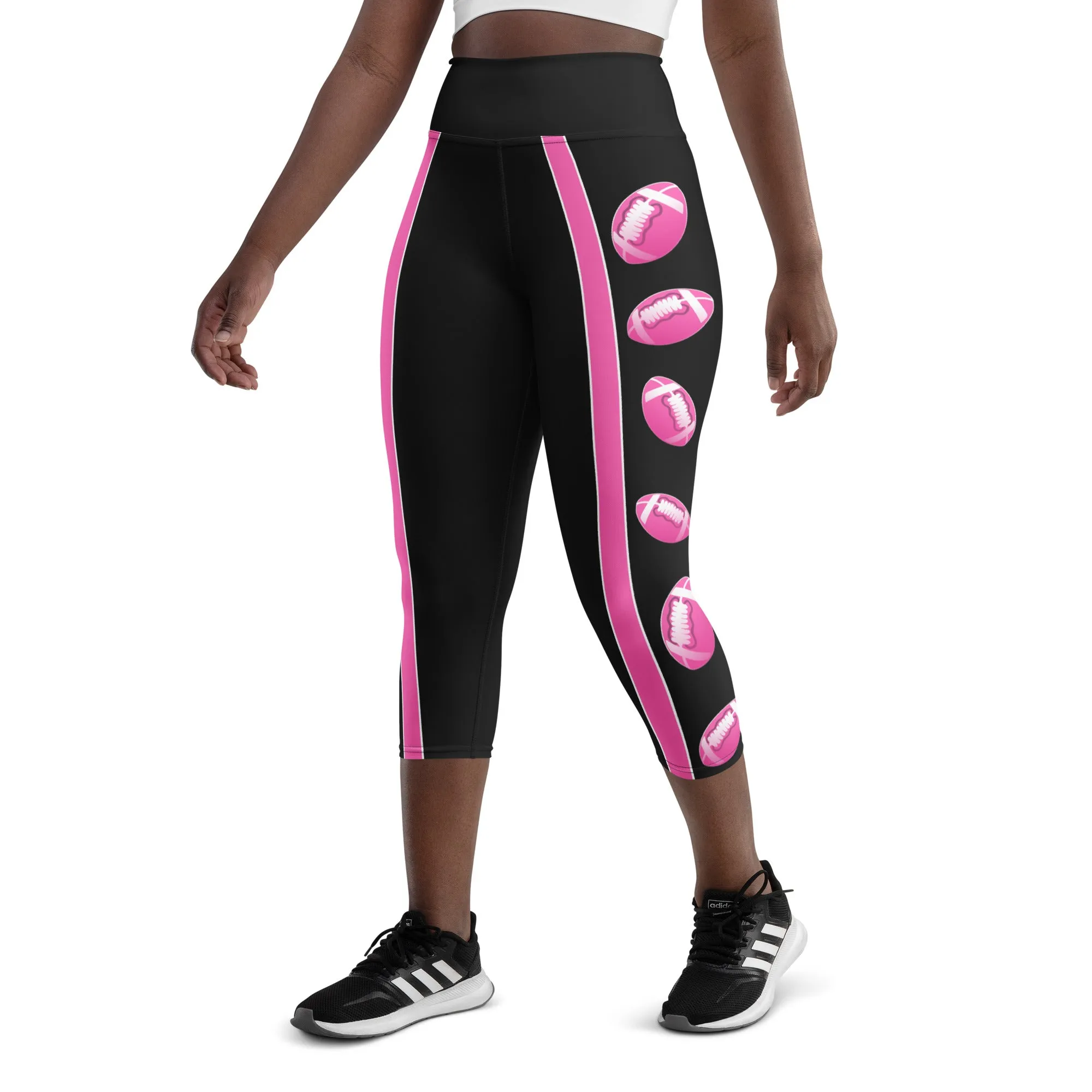 Pink Football Yoga Capris