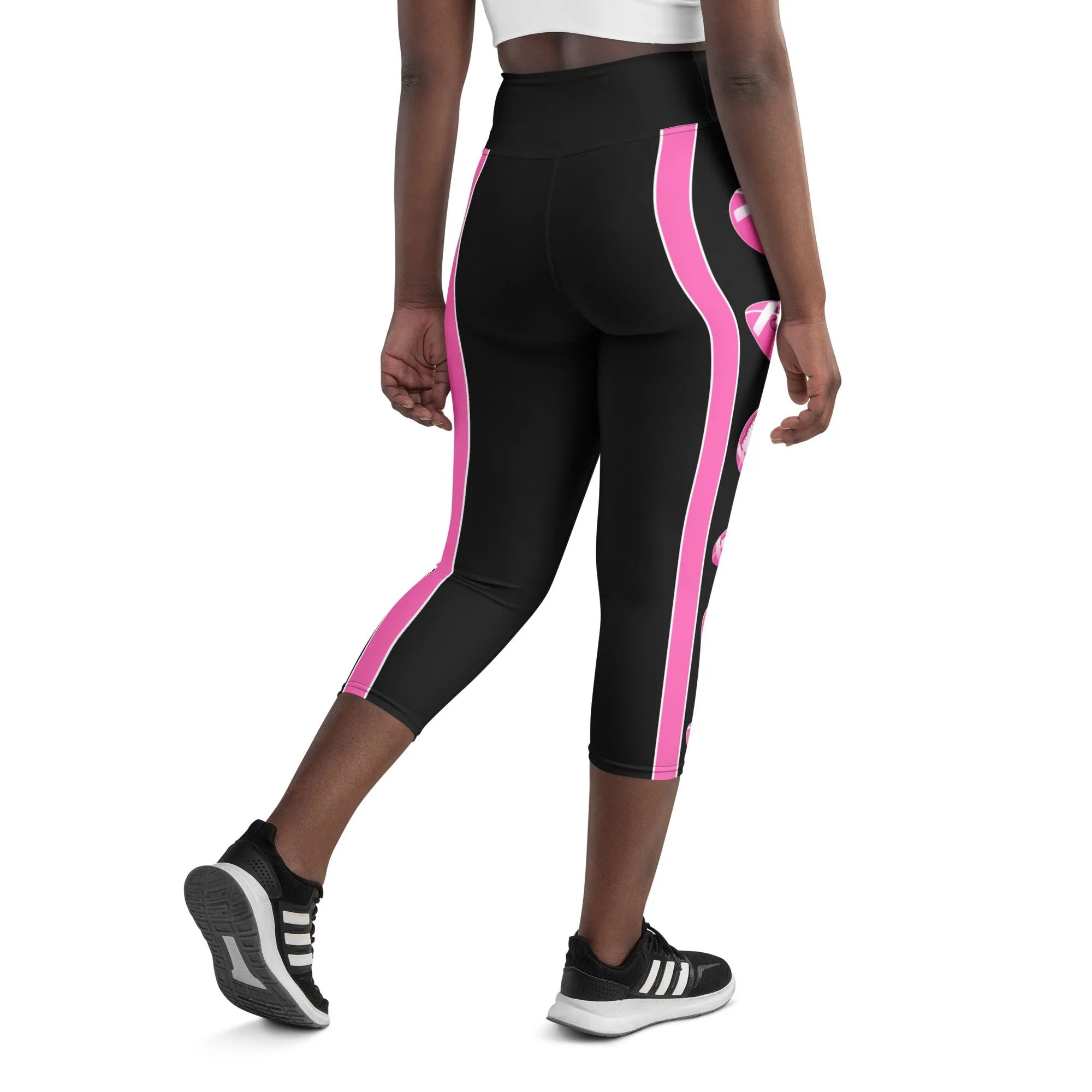 Pink Football Yoga Capris