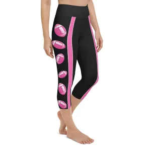 Pink Football Yoga Capris