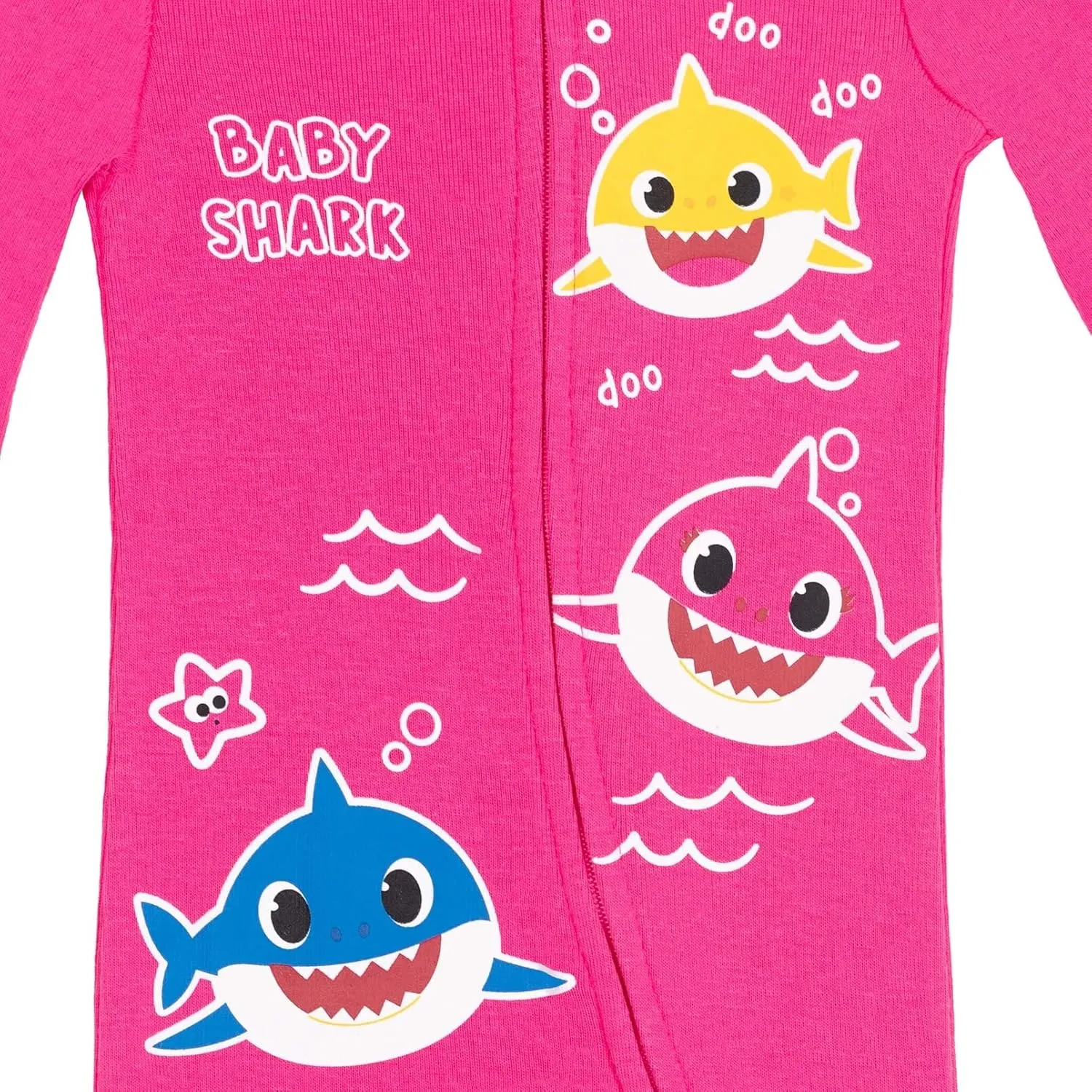 Pinkfong Mommy Shark Daddy Shark Baby Shark 2 Pack Zip Up Sleep N' Play Coveralls Newborn to Infant