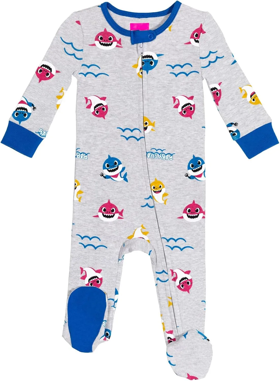 Pinkfong Mommy Shark Daddy Shark Baby Shark 2 Pack Zip Up Sleep N' Play Coveralls Newborn to Infant