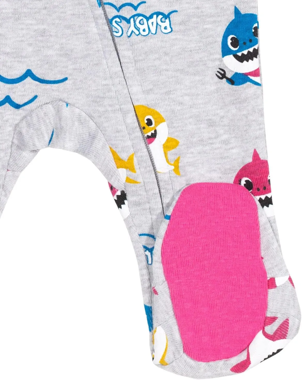 Pinkfong Mommy Shark Daddy Shark Baby Shark 2 Pack Zip Up Sleep N' Play Coveralls Newborn to Infant