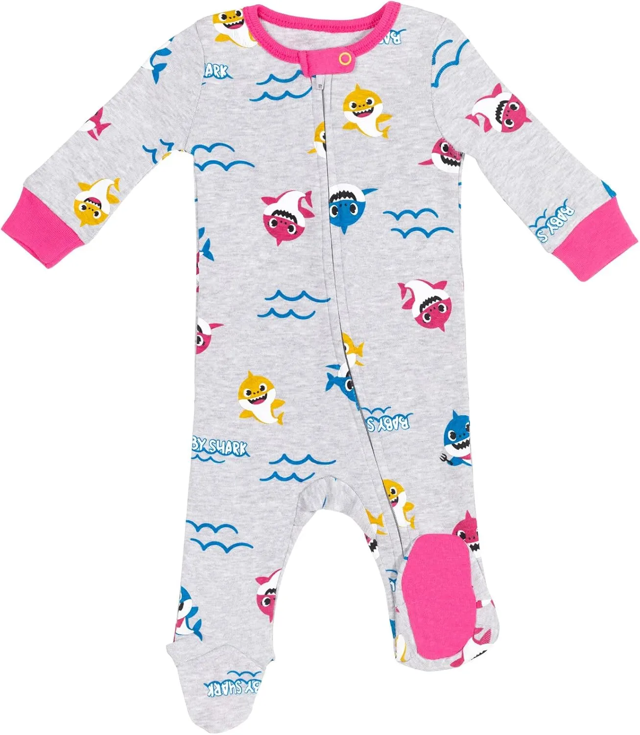 Pinkfong Mommy Shark Daddy Shark Baby Shark 2 Pack Zip Up Sleep N' Play Coveralls Newborn to Infant