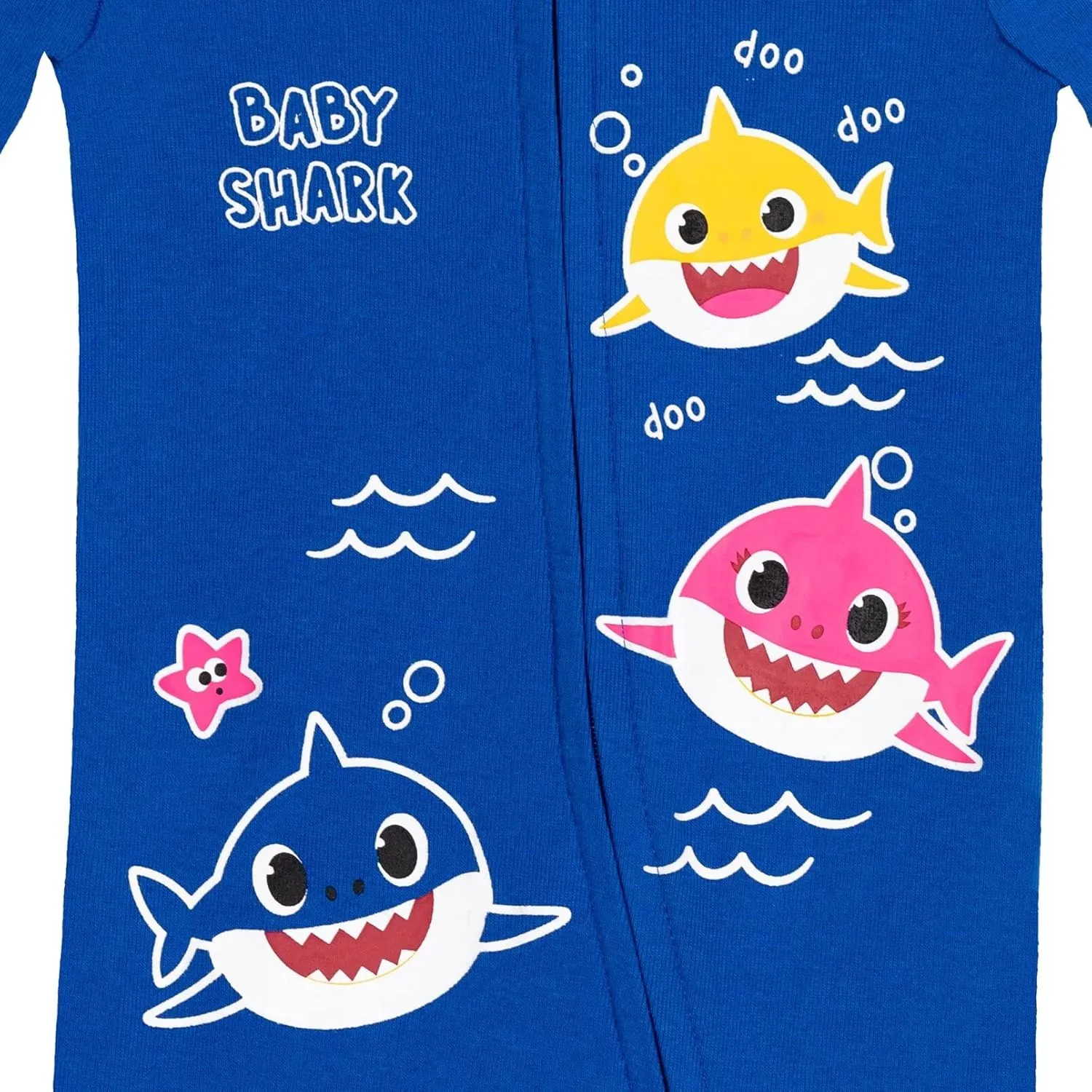 Pinkfong Mommy Shark Daddy Shark Baby Shark 2 Pack Zip Up Sleep N' Play Coveralls Newborn to Infant