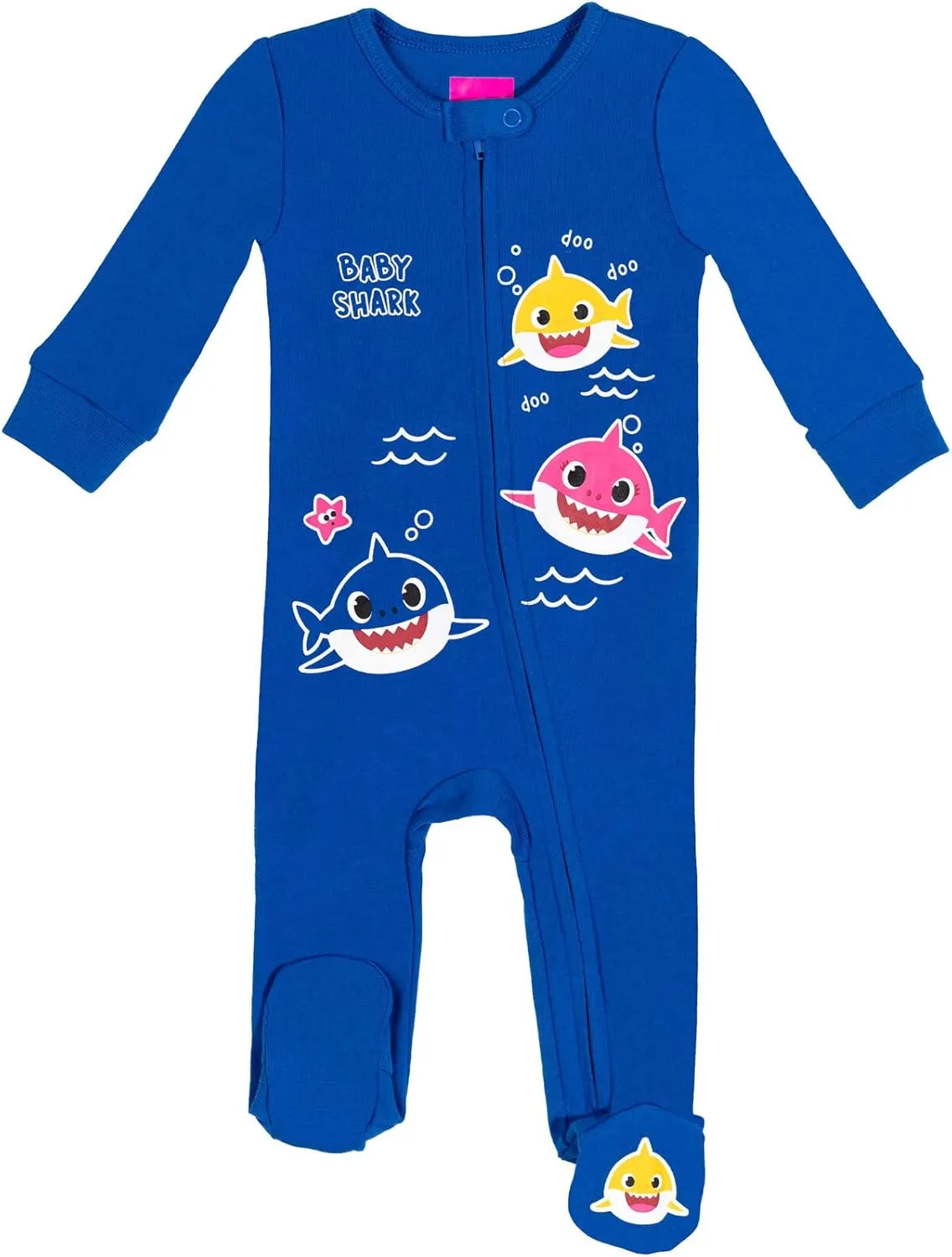 Pinkfong Mommy Shark Daddy Shark Baby Shark 2 Pack Zip Up Sleep N' Play Coveralls Newborn to Infant