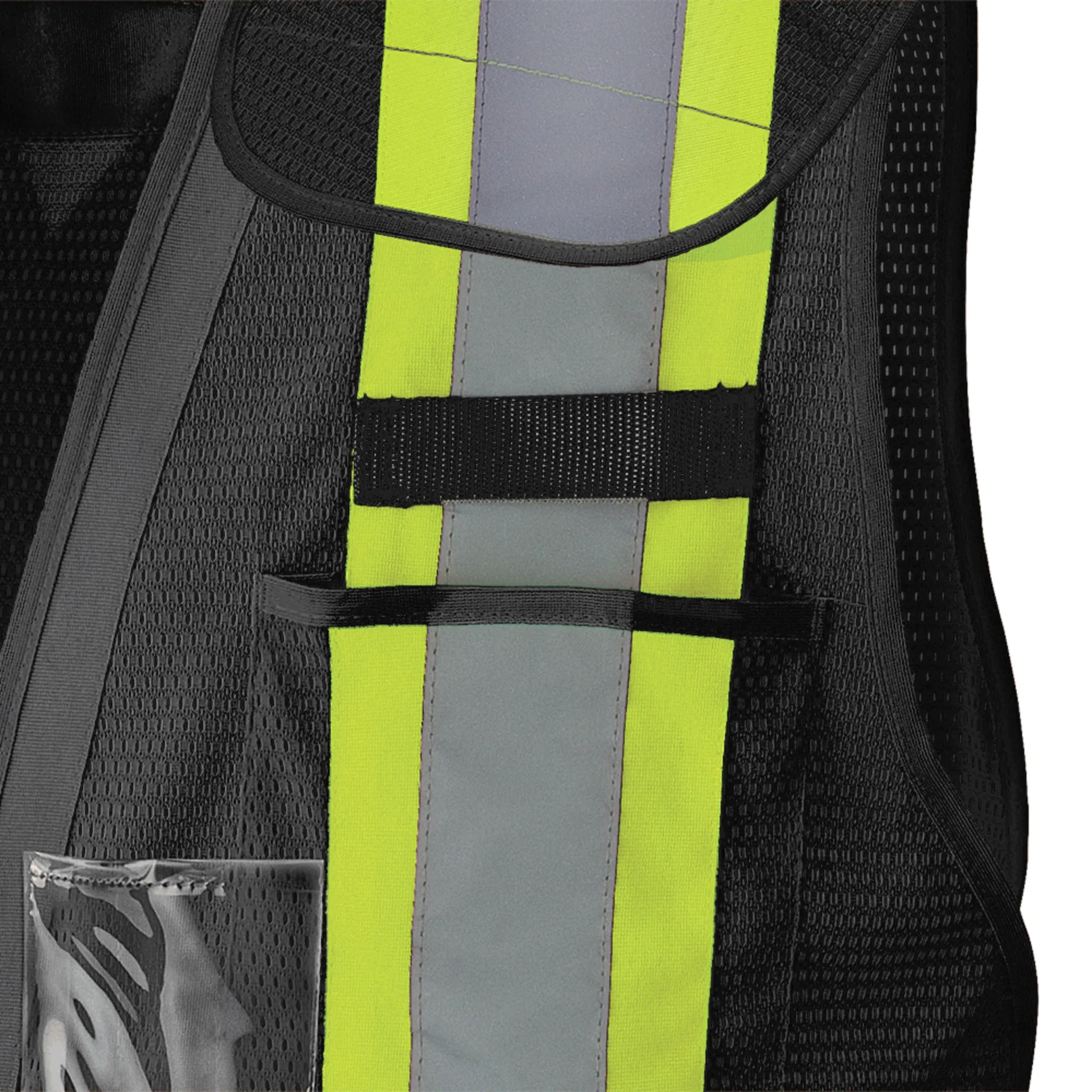 Pioneer Men's Black Hi Vis Safety Tear-Away Vest, Drop Shoulder, CSA Z96-15, Poly Mesh, StarTech® Reflective, 5-Point Quick Release | Sizes S-5XL