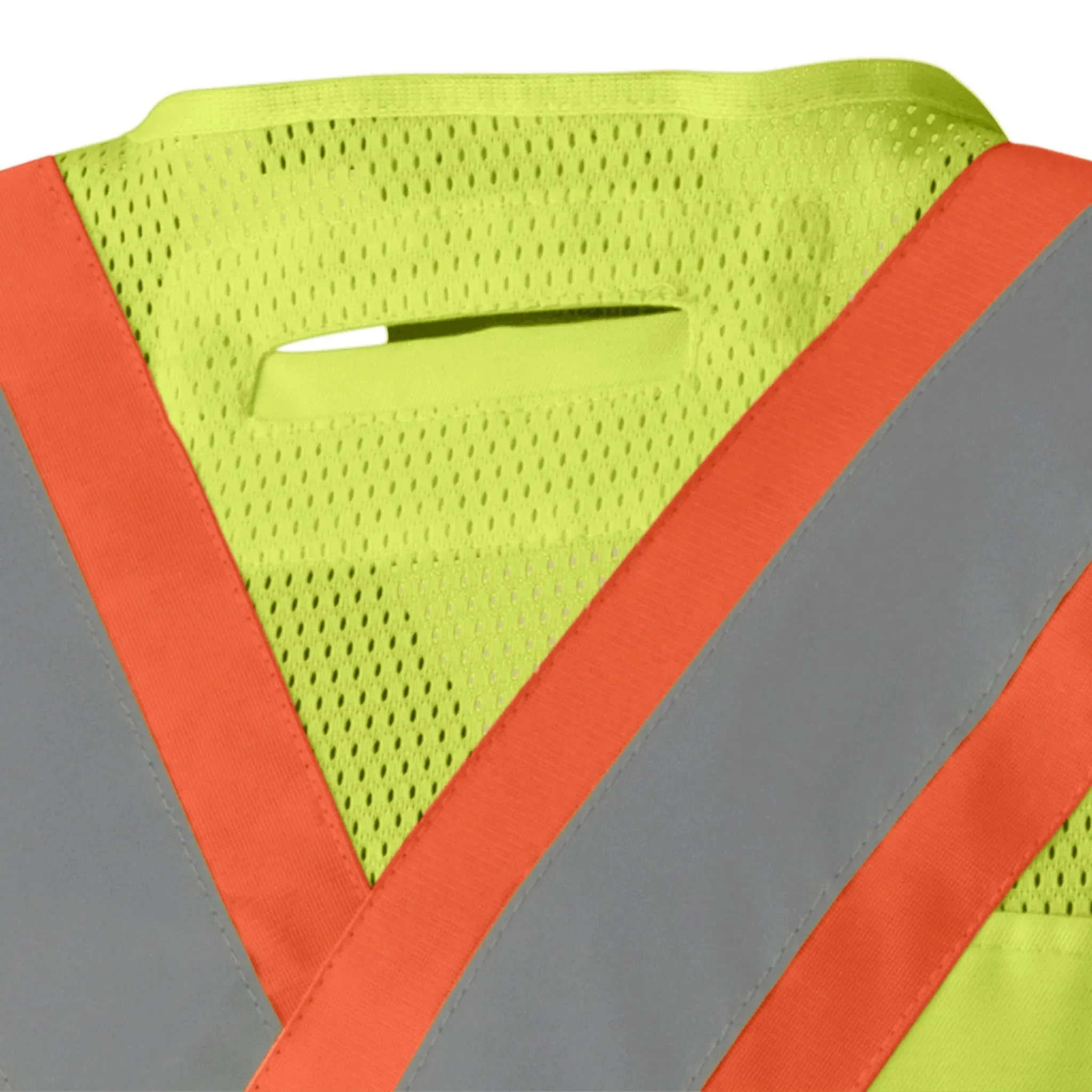 Pioneer Men's Hi Vis Safety Surveyor Vest CSA Poly/Cotton 5-Point Tear-Away, StarTech Reflective, Cooling Mesh, Pockets, D-Ring Access | Sizes S-4XL