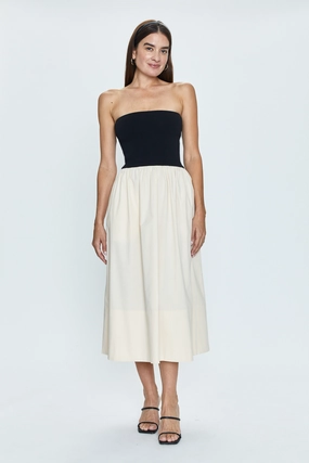 Red Carpet Sleek Movement Pistola Mavo Tube Top Dress -Pepper and Salt