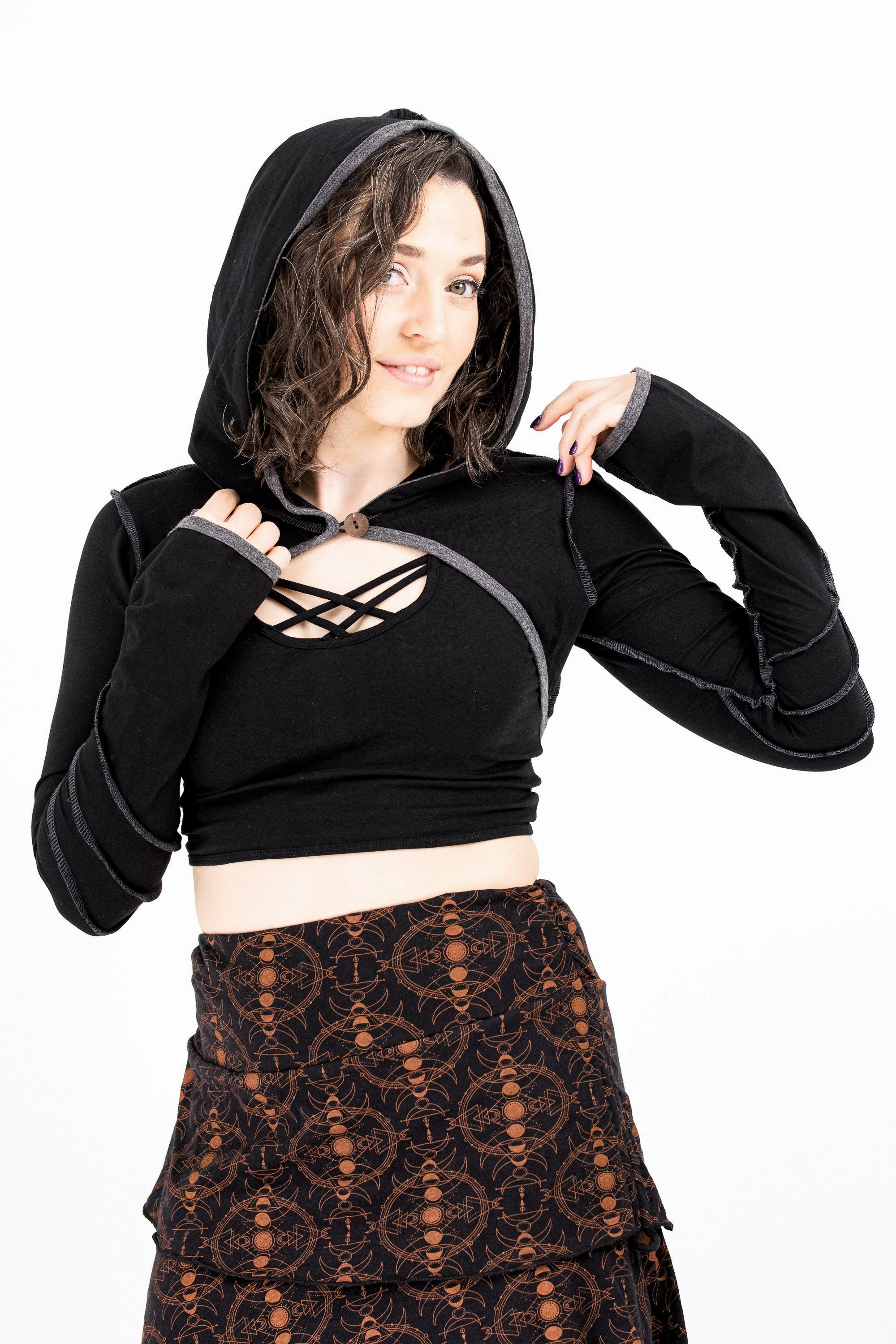 RipResistant Reinforcement Eco Friendly Textile Pixie Shrug w/Piping