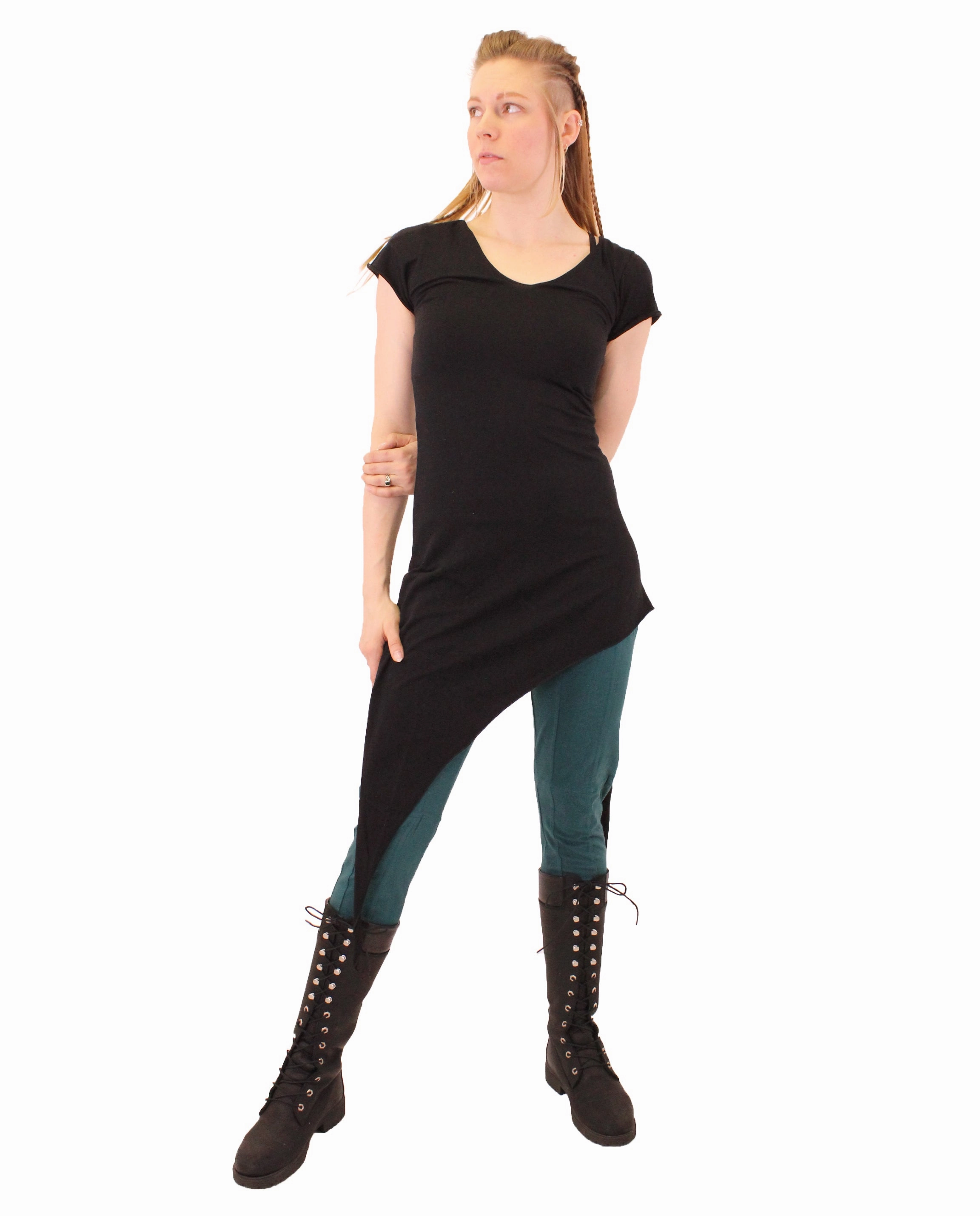 Multi Panel Construction TwoToneEffect Pixie Tunic Top