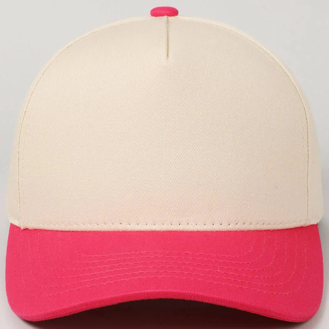 Plain Two Tone Canvas Cotton Baseball Cap : BGD / ONE SIZE