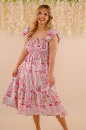 Play On Words Midi Dress button detail Visual Balance